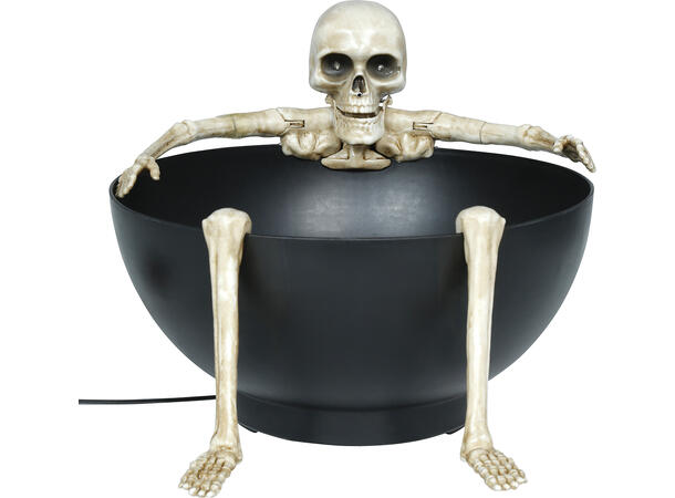 Godteskål m/lyd/lys/bevegelse - Skjelett 1 Bolle i metall/PVC - 23cm 