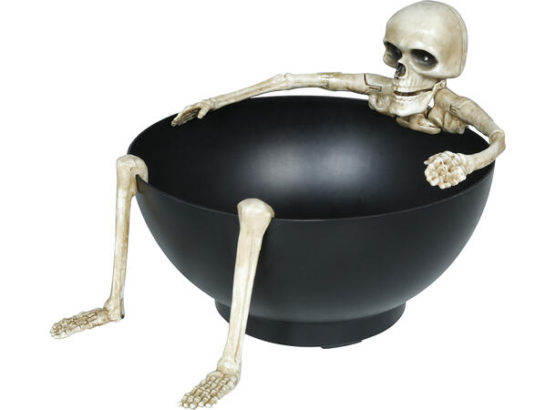 Godteskål m/lyd/lys/bevegelse - Skjelett 1 Bolle i metall/PVC - 23cm 
