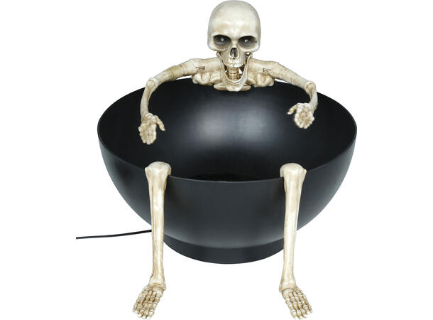 Godteskål m/lyd/lys/bevegelse - Skjelett 1 Bolle i metall/PVC - 23cm 