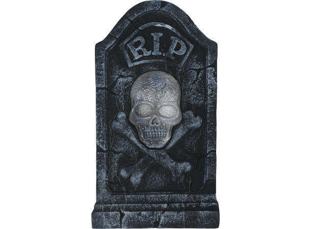 Gravsten - Piratskalle 1 Gravsten i skum  m/lys/lyd - 90x50cm 