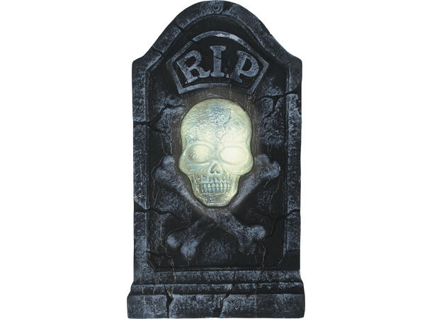 Gravsten - Piratskalle 1 Gravsten i skum  m/lys/lyd - 90x50cm 