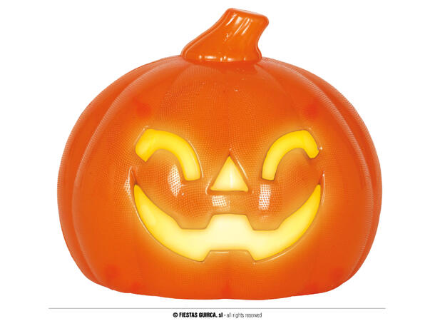 Gresskar lanterne med lys 1 Gresskar i plast - 10cm 