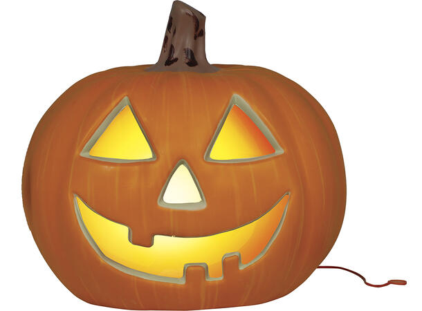 Gresskar m/intenst lys - oransje 1 Gresskar i PVC m/lys - 20cm 