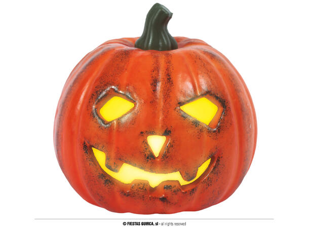 Gresskar med lys - Oransje 1 Gresskar i skum - 16cm 