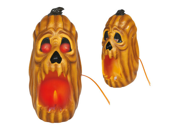 Gresskarlykt - LED med flammeeffekt 1 Lykt i metall/PVC - 20cm 