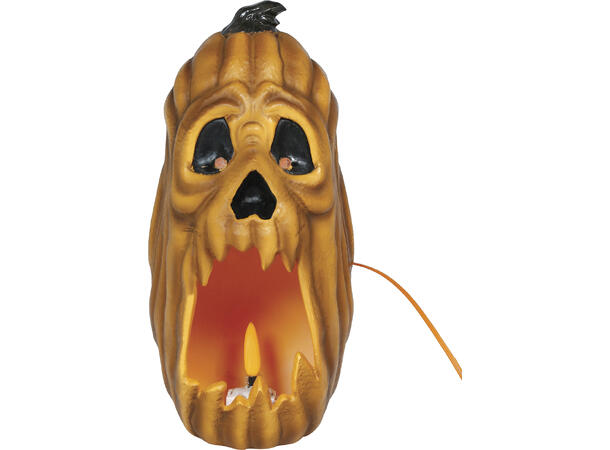 Gresskarlykt - LED med flammeeffekt 1 Lykt i metall/PVC - 20cm 