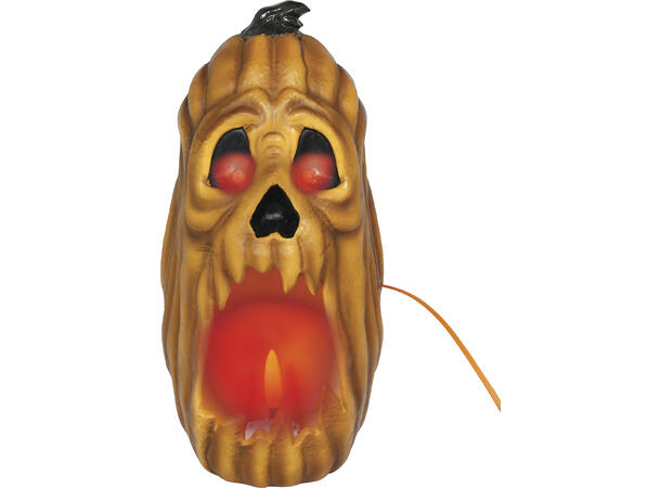 Gresskarlykt - LED med flammeeffekt 1 Lykt i metall/PVC - 20cm 