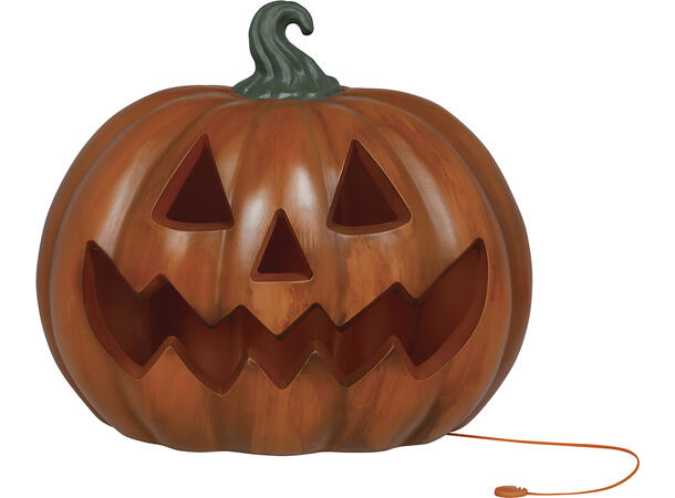 Gresskarlykt med intenst lys - oransje 1 Gresskar i PVC m/lys - 28cm 