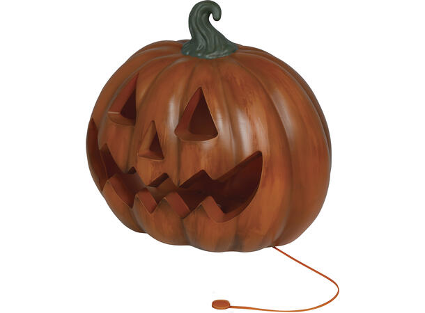 Gresskarlykt med intenst lys - oransje 1 Gresskar i PVC m/lys - 28cm 