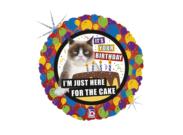Grumpy Cat Cake Birthday - Rund 1 Folieballong rund - 46cm (18") 