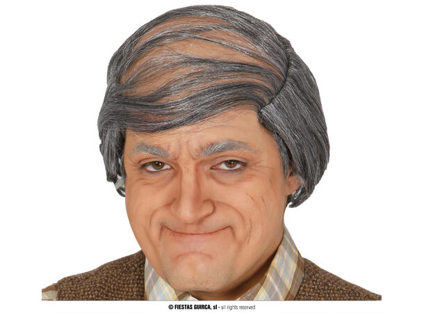 Grå parykk med hentesveis 1 Parykk i syntetisk hår - Herre 