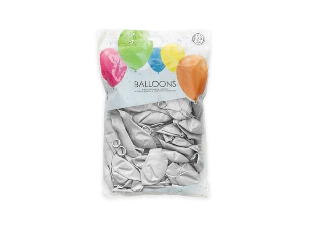 Gummiballonger - Metallic Silver 50 Gummiballonger - 30cm (12") 