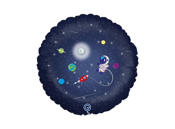 Happy Astronaut - Rund 1 Folieballong rund - 46cm (18") 