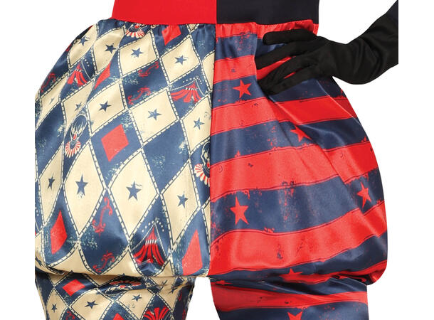 Harlequin - Rød/Blå/Hvit - 4 deler 1 Damekostyme - str 42-44 (L) 