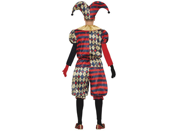 Harlequin - Rød/Blå/Hvit - 4 deler 1 Herrekostyme - str 46-48 (S) 