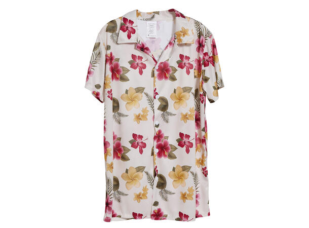 Hawaiiskjorte - Blomster - Off-white 1 Herreskjorte - STR 48-50 (M) 