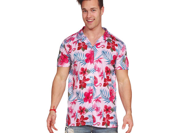 Hawaiiskjorte - Flamingo 1 Herreskjorte - STR 48-50 (M) 