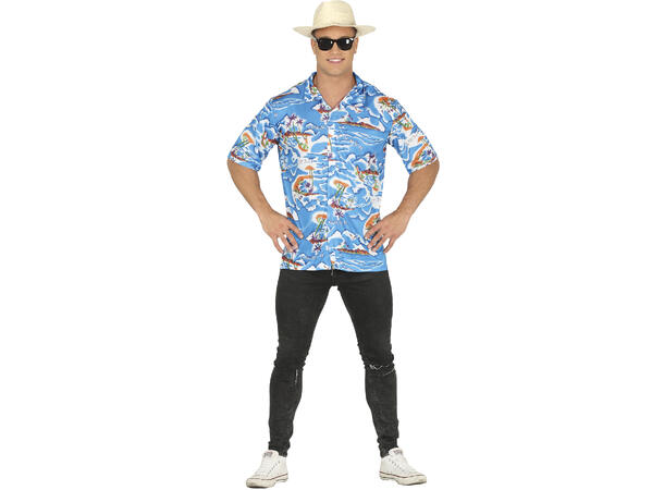 Hawaiiskjorte - Turist - Blå 1 Herreskjorte - STR 48-50 (M) 