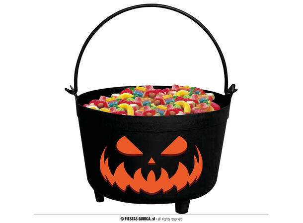 Heksegryte - Gresskardekor 1 Gryte til godteri - 24x23x15cm 