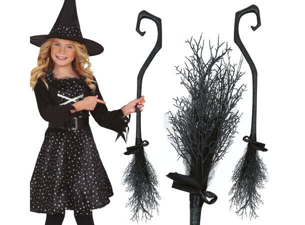 Heksekost til voksne - sort 1 Delbar sopelime i PVC - 90cm 