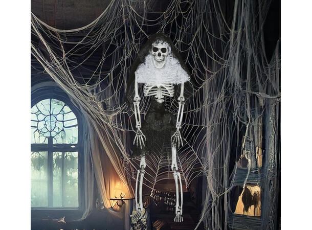 Hengende skjelett m/hette 1 Hengende figur - 45cm 