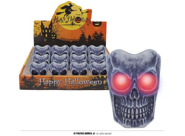 Hodeskaller med LED-lys Display med hodeskaller m/LED - 6cm 