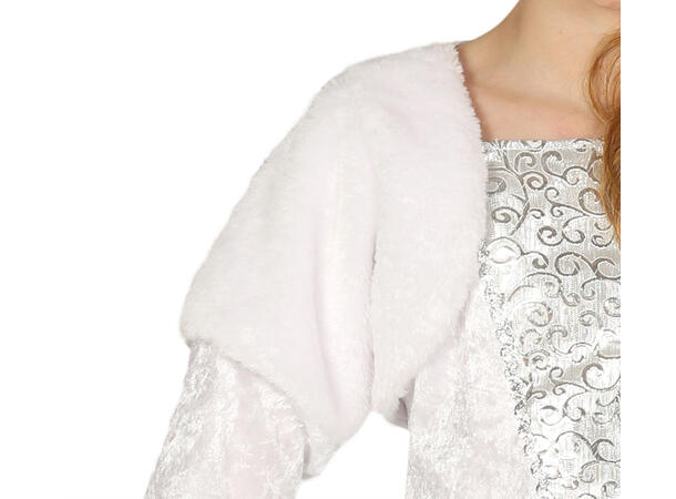 Hvit prinsesse - Lang kjole - De-luxe 1 Barnekostyme til jente - Str 5-6 År 