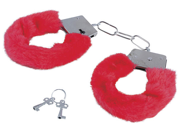 Håndjern - Rød Fløyel 1 Par håndjern  til voksen 