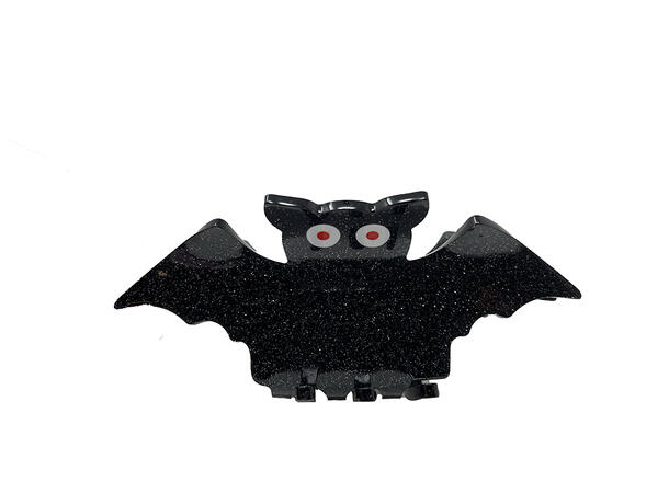 Hårklype - Sort flaggermus 1 Hårsklype i metall/PVC - 7cm 