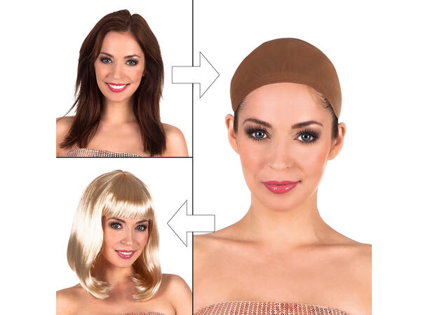 Hårnett beige - til bruk m/parykk 1 hårnett - Onesize 