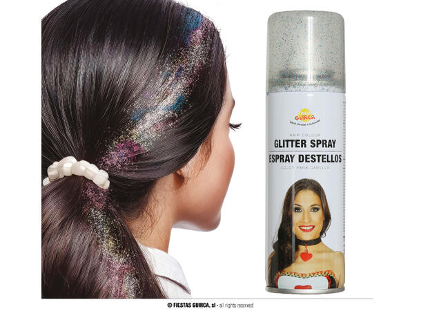 Hårspray glitter - Flerfarget 1 boks med hårspray - 125ml 
