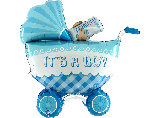 It's A Boy - Barnevogn - 3D 1 Folieballong med form - (81x78x32 cm) 