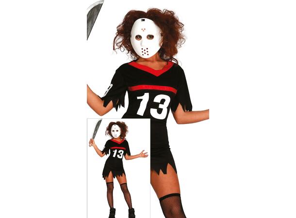 J.C Dead - maske/kjole/strømper 1 Damekostyme - str 38-40 (M) 