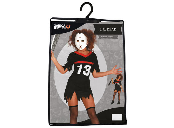 J.C Dead - maske/kjole/strømper 1 Damekostyme - str 38-40 (M) 