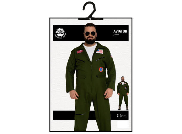 Jagerpilot - Onepiece - Grønn 1 Herrekostyme - str 54-56 (XL) 