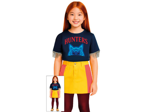 K-Pop - Hunter 1 Barnekostyme til jente - Str 10-12 År 
