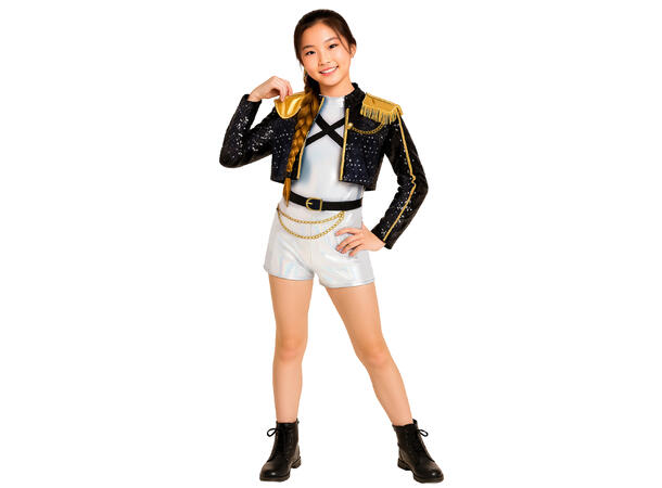 K-Pop - Silver Leader 1 Barnekostyme til jente - Str 5-6 År 