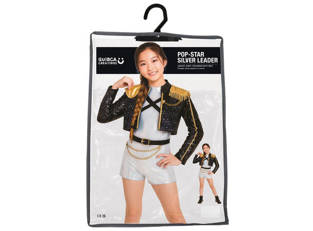 K-Pop - Silver Leader 1 Barnekostyme til jente - Str 5-6 År 