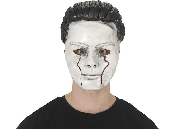Killer mask - Hvit m/blod fra øynene 1 Maske i PVC 