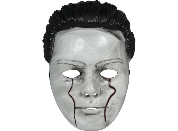 Killer mask - Hvit m/blod fra øynene 1 Maske i PVC 