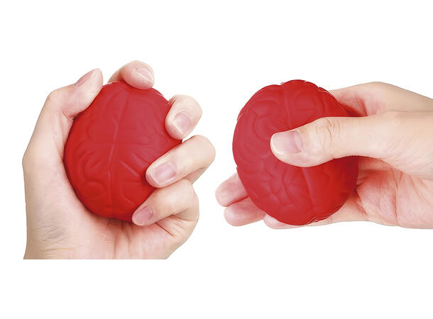 Klembare røde hjerner Display med 12 hjerner i gummi - 8cm 