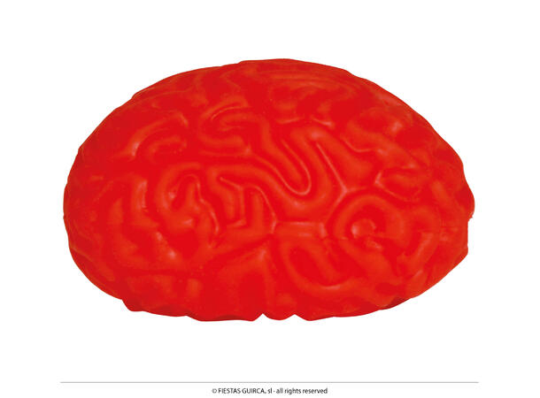 Klembare røde hjerner Display med 12 hjerner i gummi - 8cm 