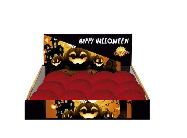 Klembare røde hjerner Display med 12 hjerner i gummi - 8cm 