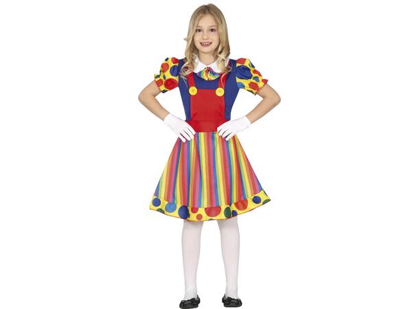 Klovn - Fargerik - Kjole 1 Barnekostyme til jente - Str 7-9 År 