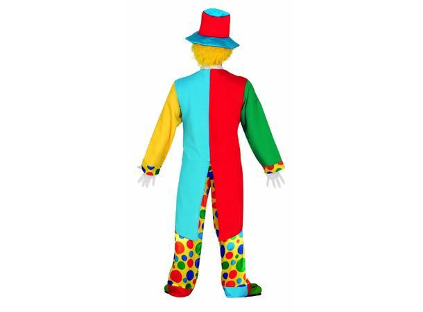 Klovn - Fargerik m/prikker - 5 deler 1 Herrekostyme - str 52-54 (L) 