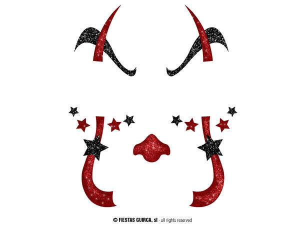 Klovn - Glitter face 1 Ark m/Selvklebende maske - 13x15cm 