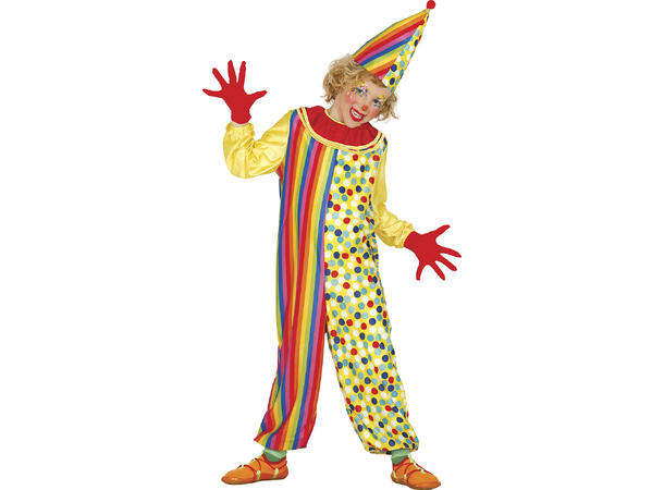 Klovnekostyme - Fargerik 1 Barnekostyme til gutt - Str 10-12 År 