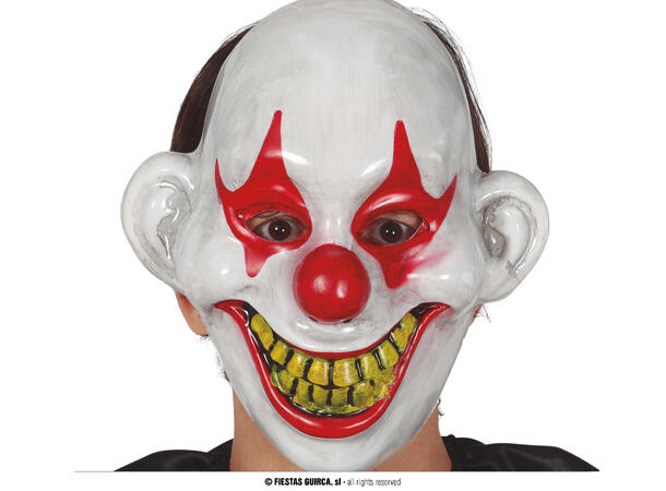Klovnemaske - Skummelt smil 1 Maske i PVC 