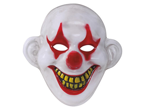 Klovnemaske - Skummelt smil 1 Maske i PVC 