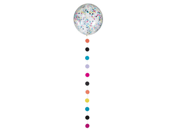 Konfettiballong med tassel - Regnbue 1 Gummiballong m/ konfetti  -  60cm(24")
